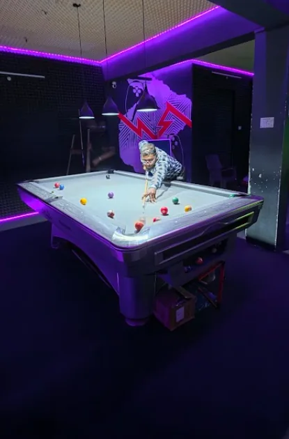 Purple neon pool table