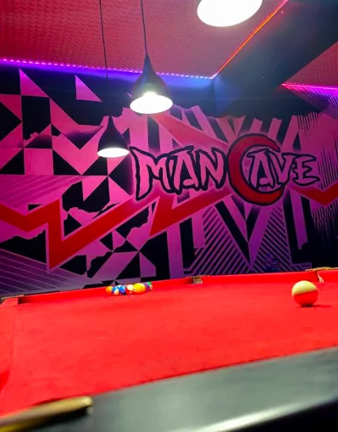 Red neon pool room